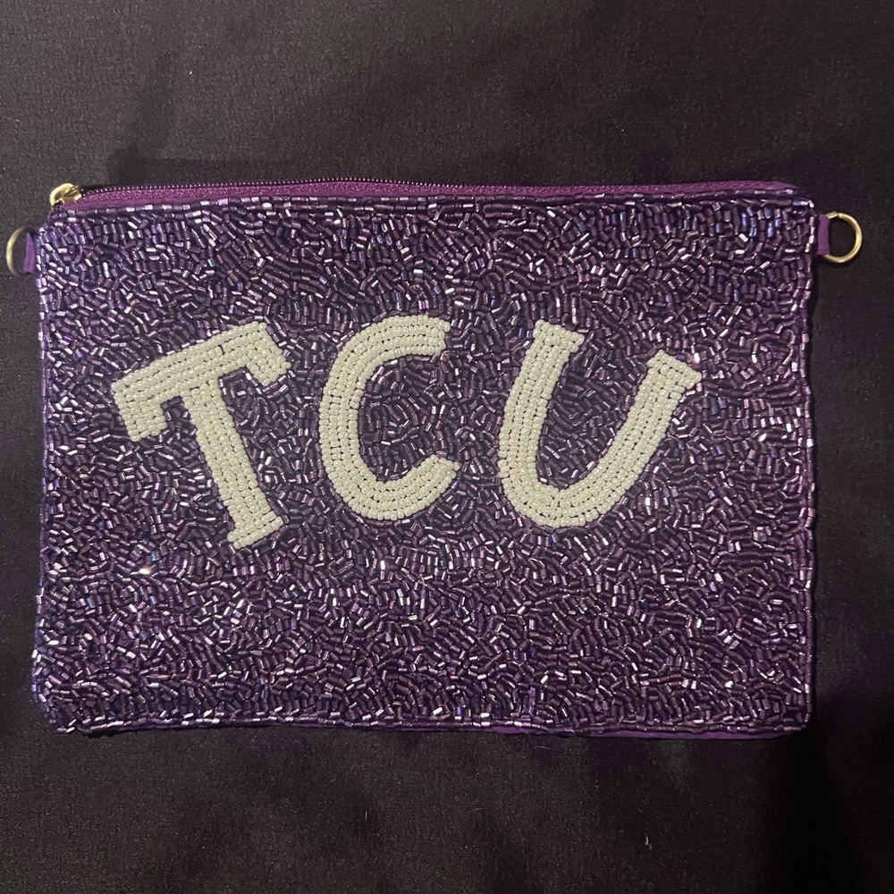 TCU beaded pouch. Brand New